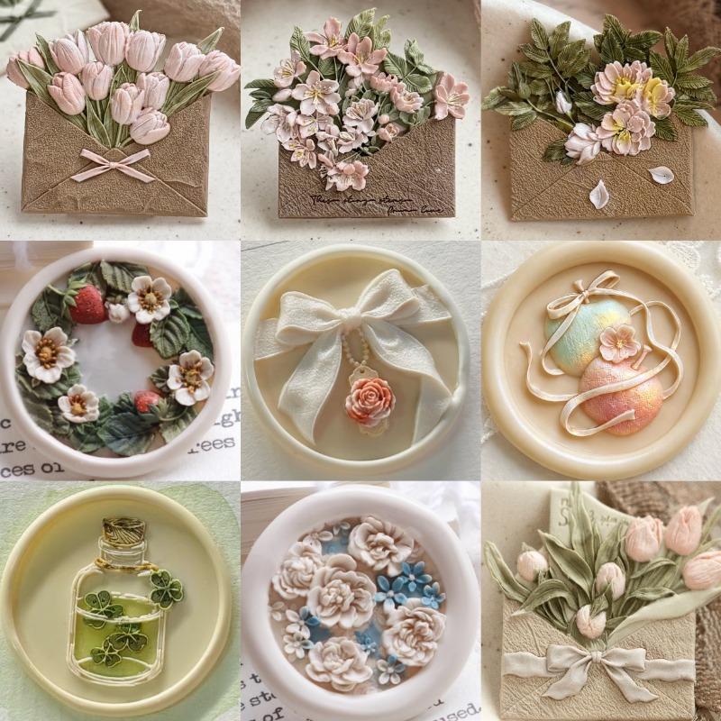 1PC ワックスシールスタンプ花/牡丹/バラ/菊 DIY 封筒カード招待状装飾銅ヘッド低音