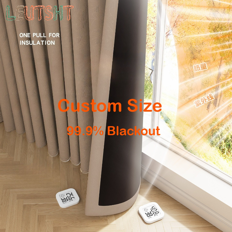 Custom Size Sun Protection, Opaque and Heat-insulating Fully Blackout Balcony Sunshades Curtains for Living Dining Room Bedroom