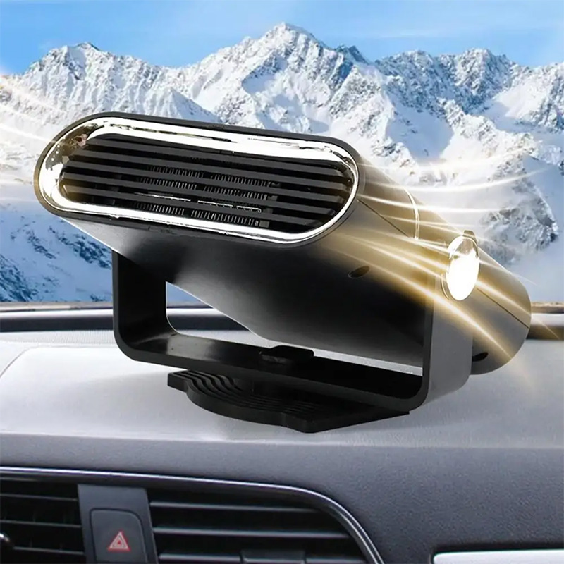 ポータブル 12V/24V 車用ヒーターと冷却ファン、360 度回転 USB ヒーター フロントガラスのクイック曇り止めツール付き