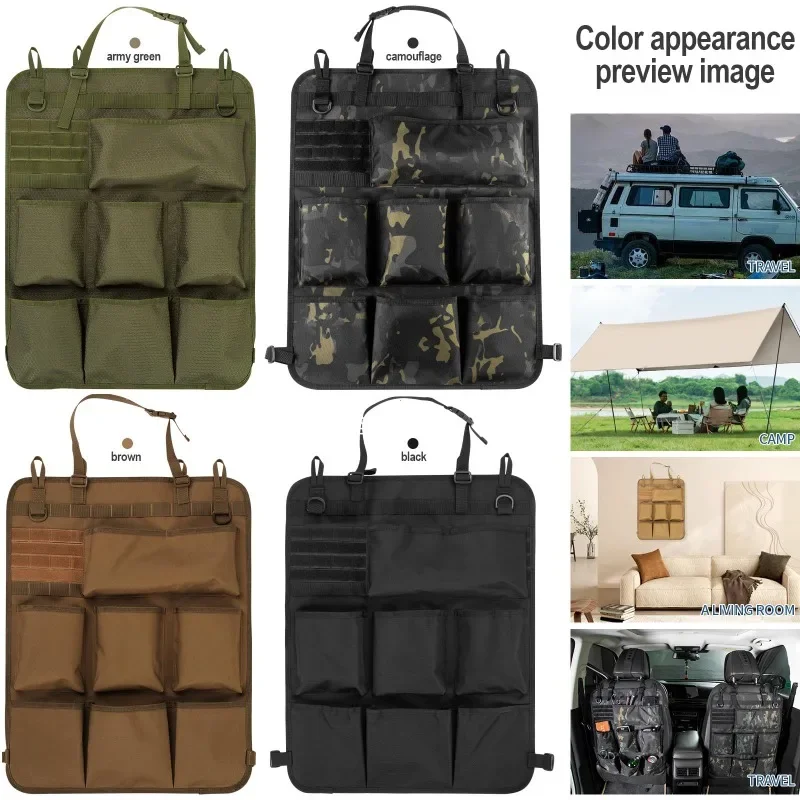 シートバック収納袋カーシート収納オーガナイザー戦術迷彩ハンギングバッグ車の収納片付けポケットインテリアアクセサリー