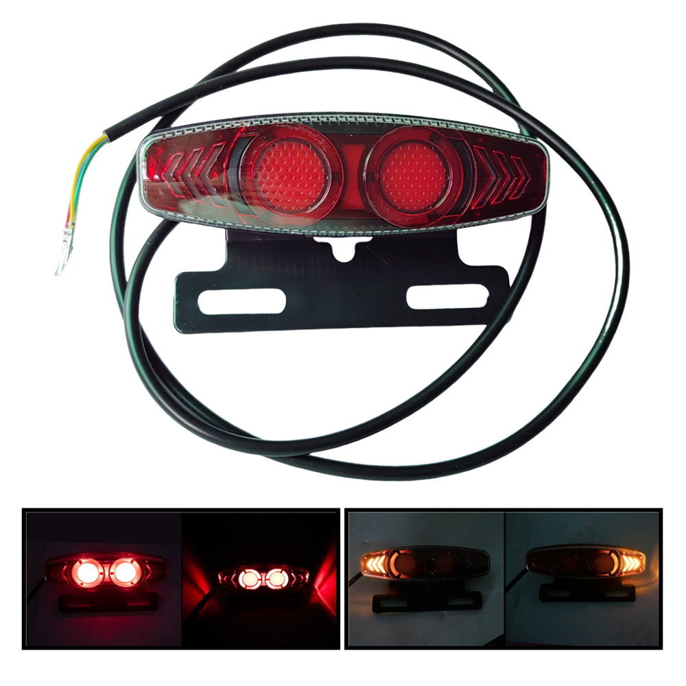 1Pc 36V 48V 電動自転車テールライト電動自転車リアライトダイナミックターンシグナル位置ブレーキランプ