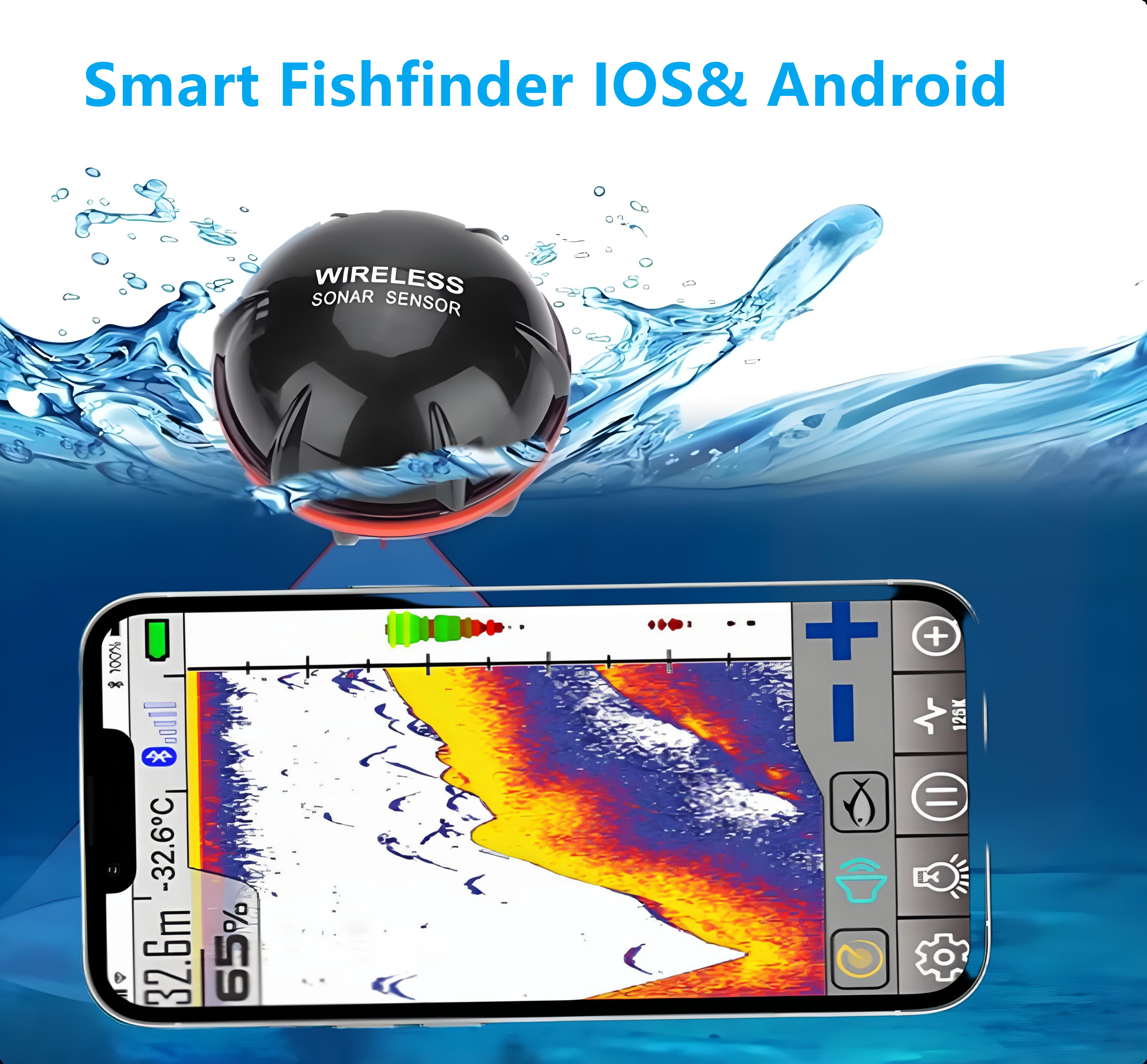 FindFish ワイヤレス魚群探知機 ソナーセンサー 釣り用エコーサウンダー - ポータブル水生探査装置の新技術