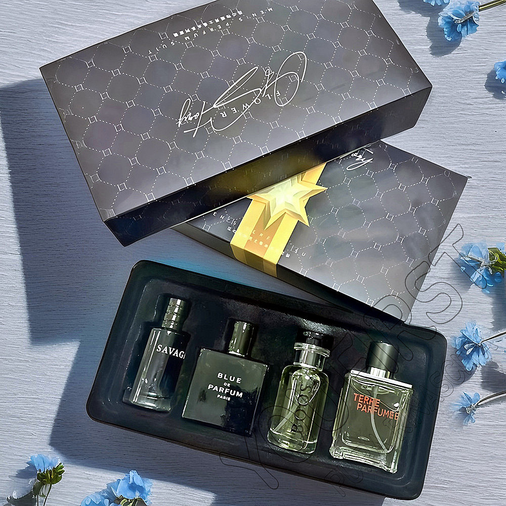 高級ブランド香水男性ケルンパルファムオムギフトボックス 4 個セット 100 ミリリットル香水 Masculinos ナチュラルフローラルフルーティーな香り SprayLuxu
