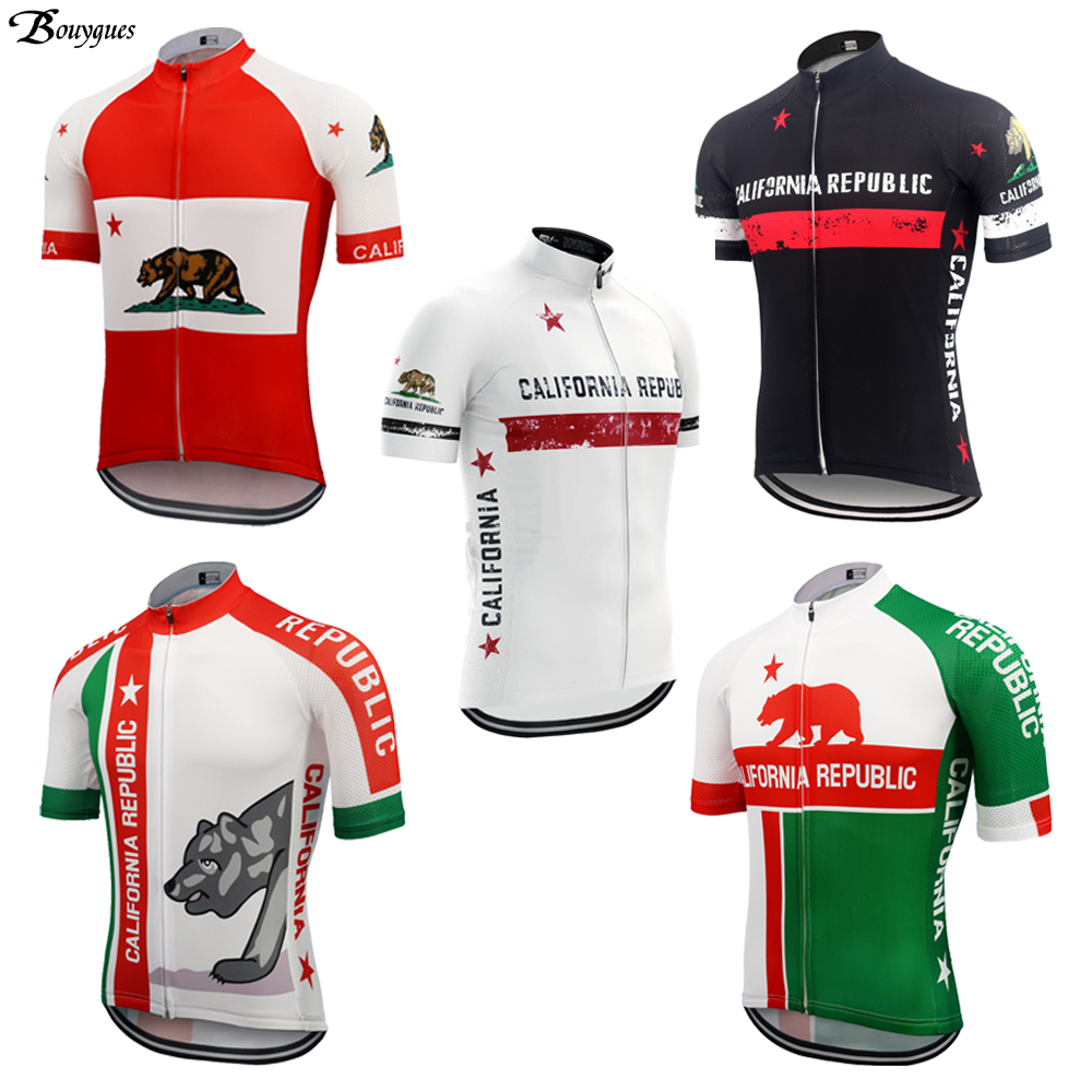 カリフォルニア共和国マルチスタイルメンズサイクリングジャージ Ropa Ciclismo プロチームサイクリング服 MTB マイヨ Ciclismo 自転車服