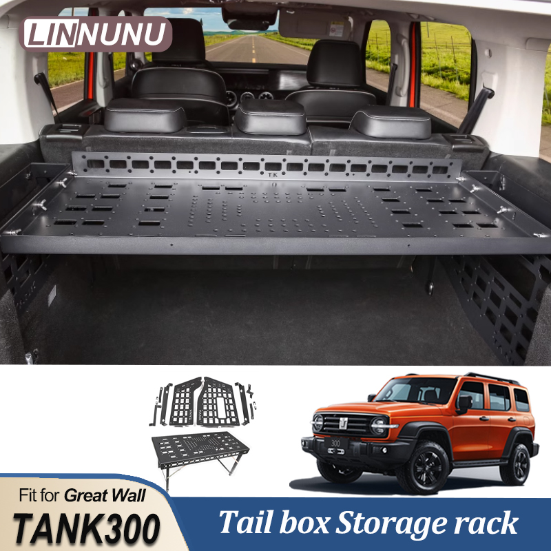 LINNUNU 万里の長城タンク 300 モジュラー収納棚荷物キャリアラック後部トランク収納ラック左右クロスバーテーブル