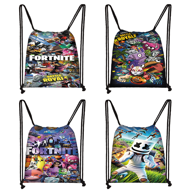 子供プリント巾着ショッピングバッグ男性ホットゲームデザイン-F-FortniteS女性サッカースポーツジム収納ヨガバックパック
