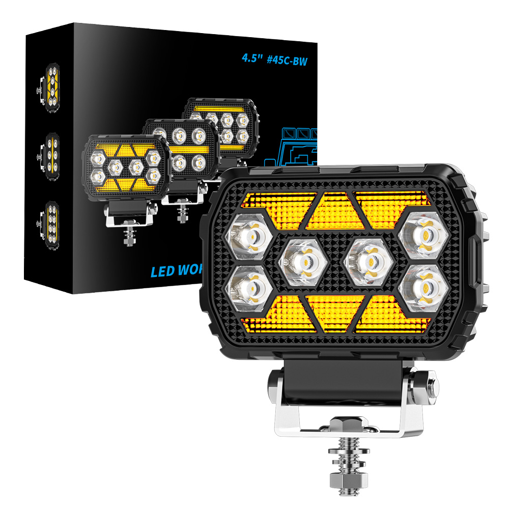 4.5 インチ長方形 DRL デイランニングライト修正された LED 作業灯オフロード車スポットライト ATV SUV 4X4 ヘッドライトフラッシュ