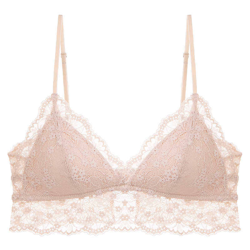 薄いレースのワイヤーブラジャー女性下着ランジェリートップエレガントな女性の薄い下着毎日女性 Bralette