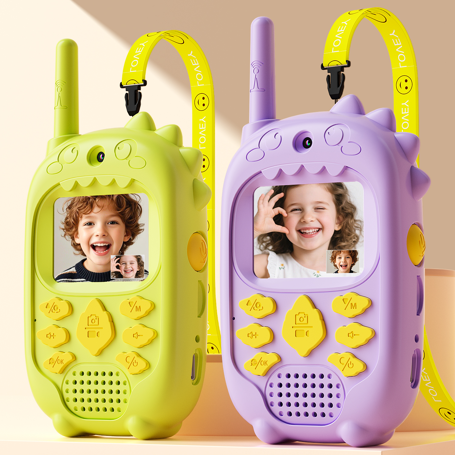 2 個ビデオ子供トランシーバーおもちゃディスプレイ 2.0 ''スクリーンデュアルカメラ双方向受信機電子インターホン子供のためのギフト