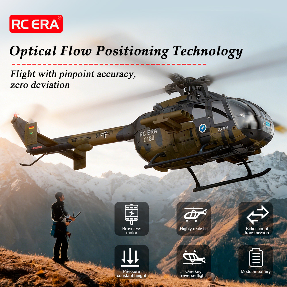 RC ERA C180 ヘリコプター 1/25 6CH ブラシレス BO-105 モデル 3D フライト オプティカル フロー ポジショニング