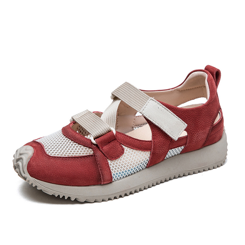 3cm Cow Genuine Leather Women Soft Sold Hollow Sandals Loafer Shoes Summer Chunky Sneakers  Flats Comfy Oxfords Platform Wedge