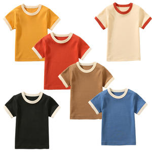 男の子と女の子向けのカスタムロゴ入り子供用半袖Tシャツ。夏用無地、オーバーサイズ、綿100％平織り。