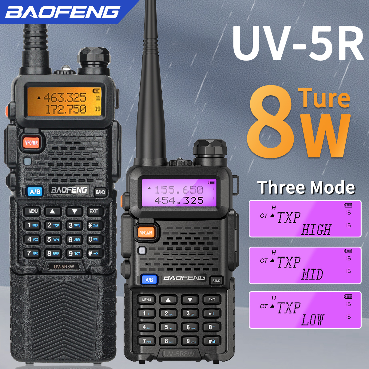 Baofeng トランシーバー UV 5R 5W 8W デュアルバンドハム双方向ラジオ Vhf Uhf FM ラジオハンドヘルドトランシーバー狩猟 16 キロ
