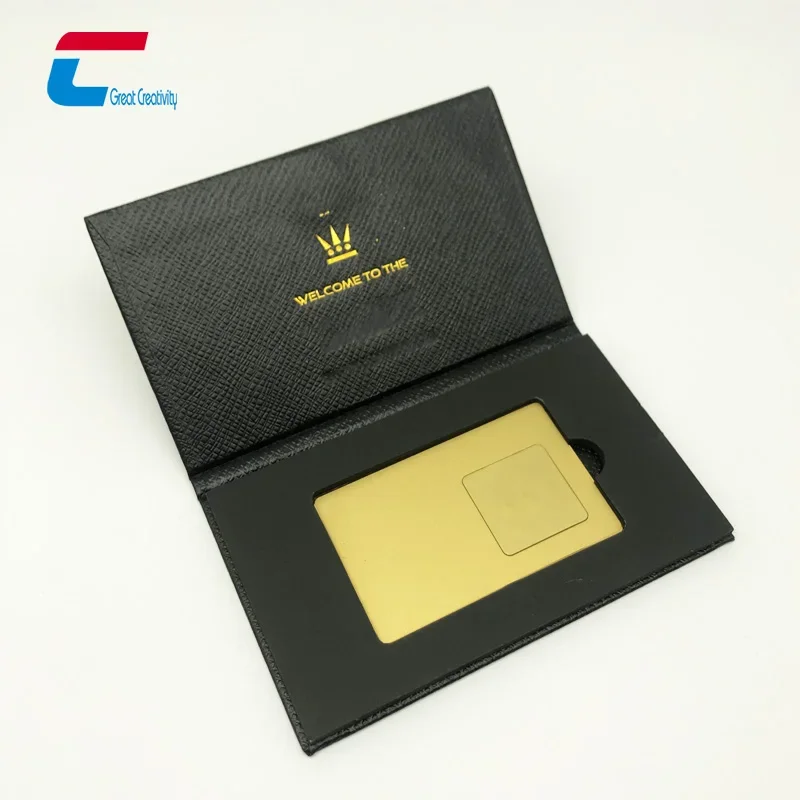高級24金NFCハイブリッドメタルカードNTAG 215ステンレススチールRFIDビジネスメタルカード
