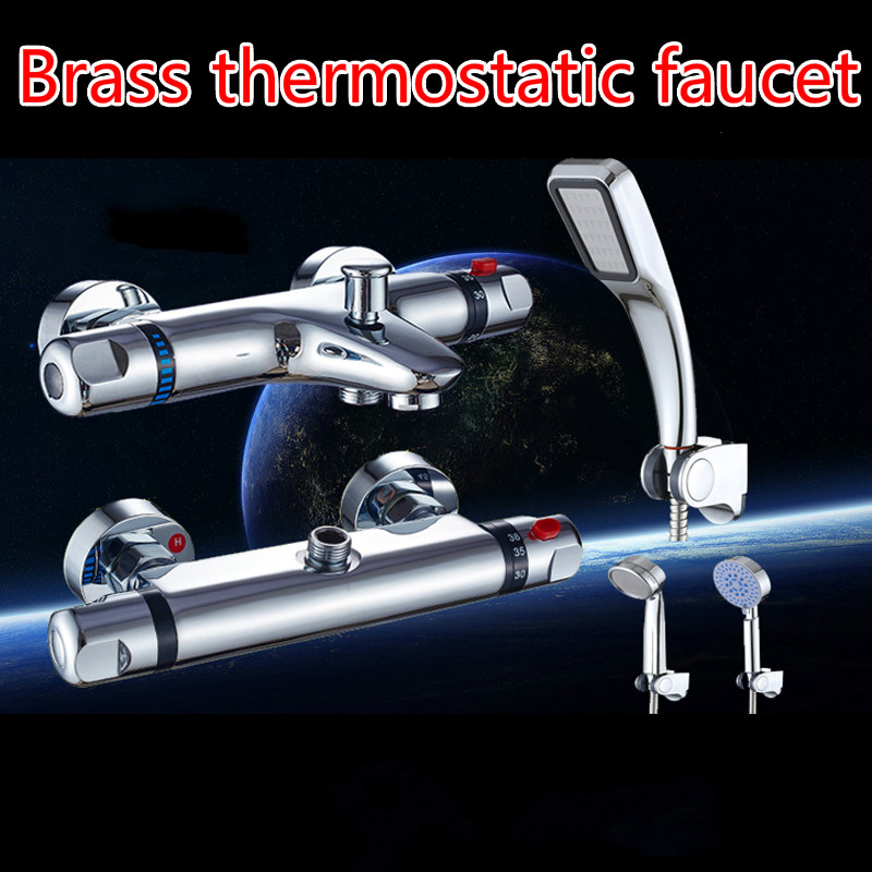 真鍮インテリジェントサーモスタットシャワー蛇口隠された温水と冷水混合バルブ温度制御バルブクロムメッキ