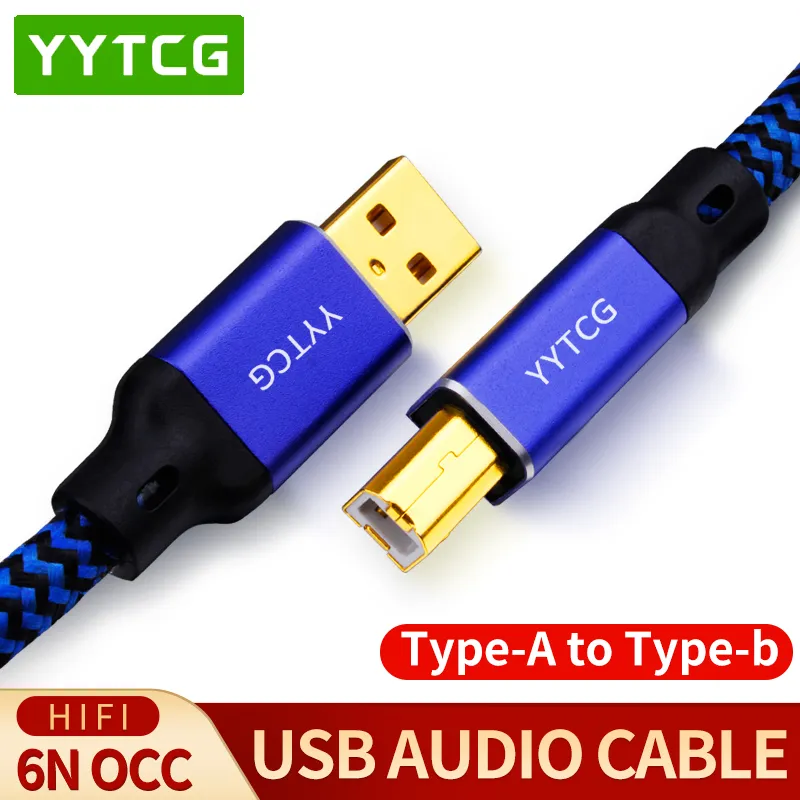 YYTCG Hifi USB ケーブル DAC A-B A-C A-A C-B C-C Alpha 6N OCC デジタル AB オーディオ A to B ハイエンド タイプ A to タイプ B データ ケーブル
