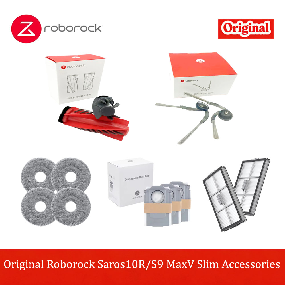 オリジナル Roborock Saros10R S9 MaxV スリムアクセサリーメイン/サイドブラシモップ布ダストバッグフィルター G20s 超掃除機部品