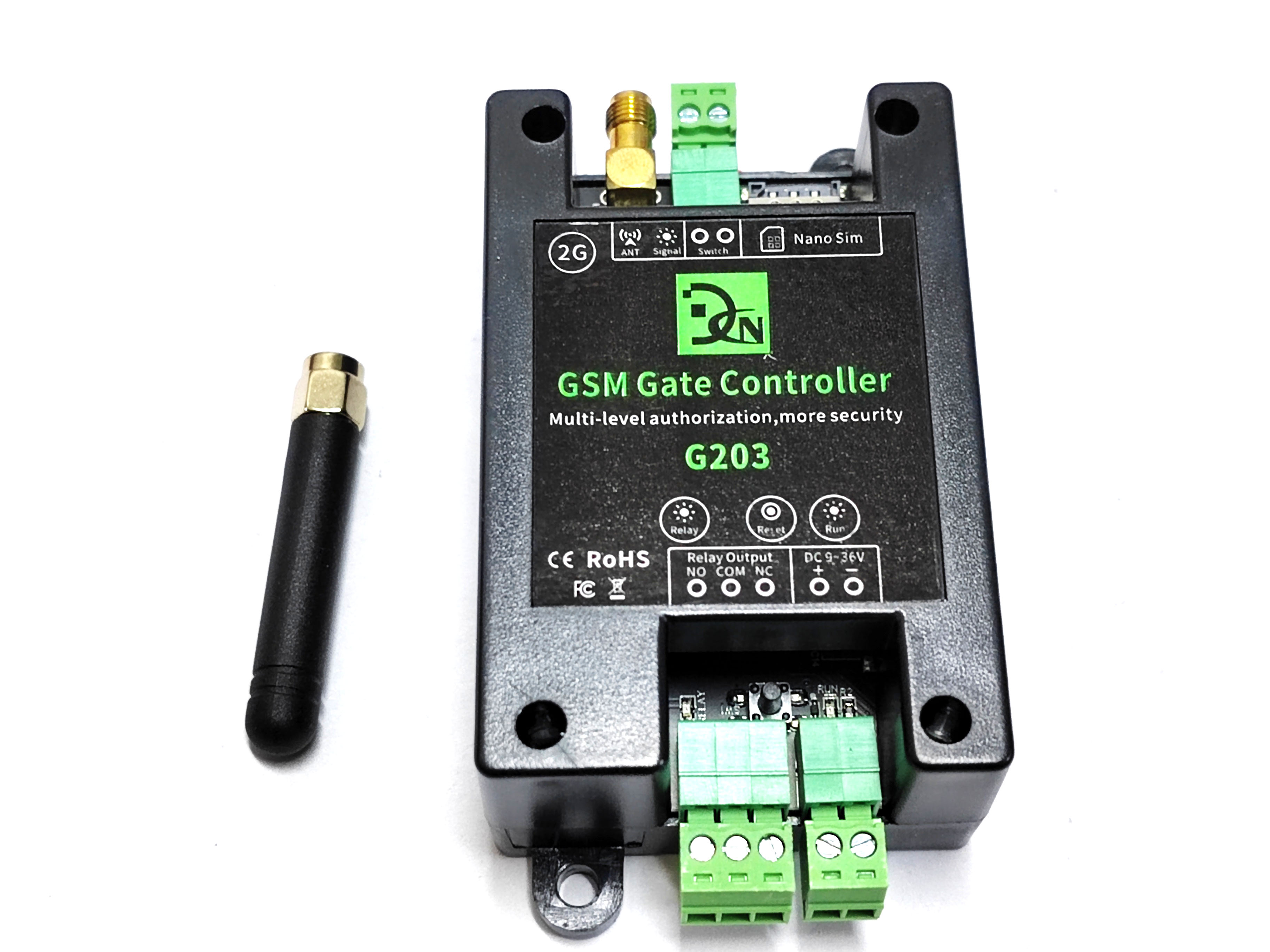 G203 GSM 4 グラム LTE ゲートコントローラ SMS リモートコントロールオン/オフリレースイッチ自動スライドスイングゲートオープナー