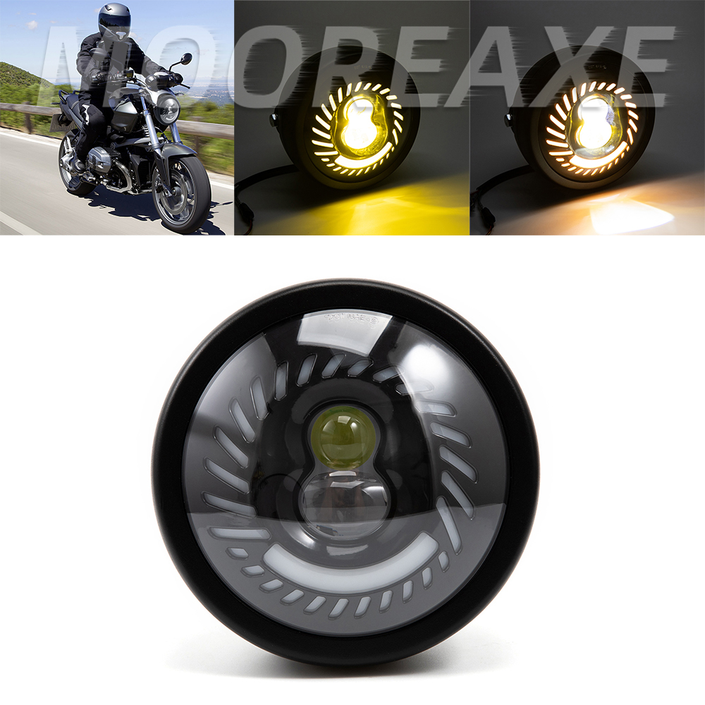 6.5 インチ LED オートバイヘッドライトレトロヘッドランプ DRL ヤマハ XSR125 XSR 155 XSR700 XSR900 スクランブラー 800 1100 1200