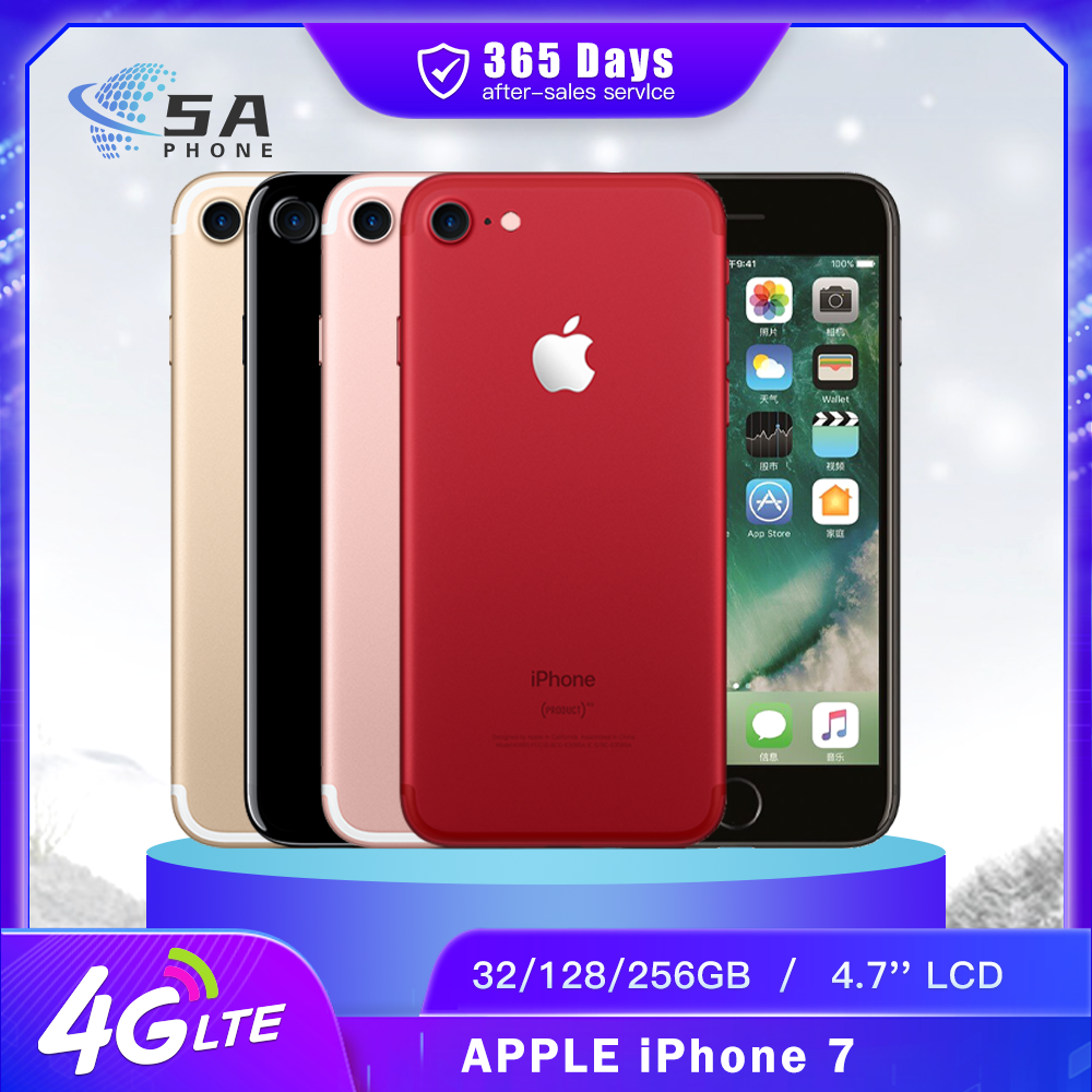 オリジナル Apple iPhone 7 4 グラム携帯電話 32 ギガバイト/128 ギガバイト/256 ギガバイト指紋 4.7 '' IPS 液晶 12MP 7MP A10 CPU クアッドコア IOS スマートフォン