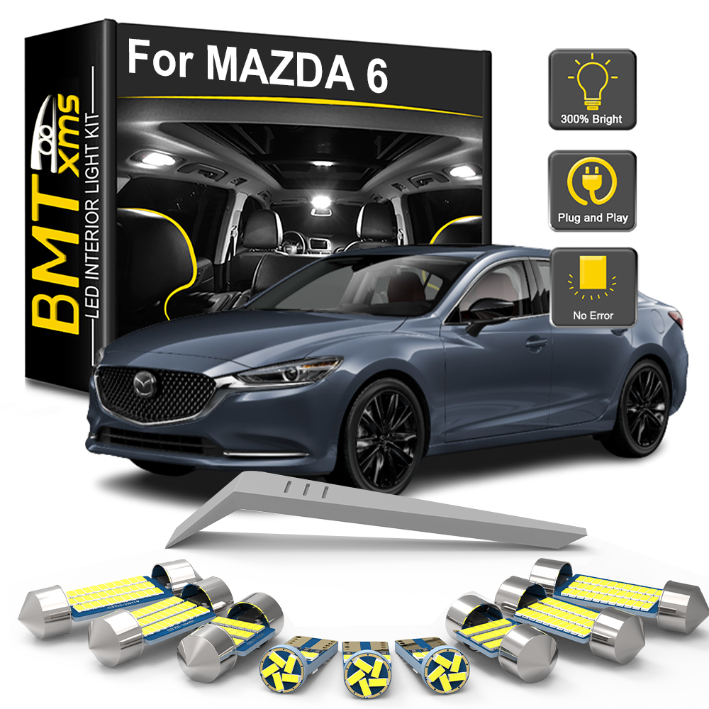 BMTxms LED インテリア電球キットマツダ 6 Mazda6 GG GH GJ GL 2002-2017 2018 2019 2020 2021 Canbus 車ドームマップトランランプ