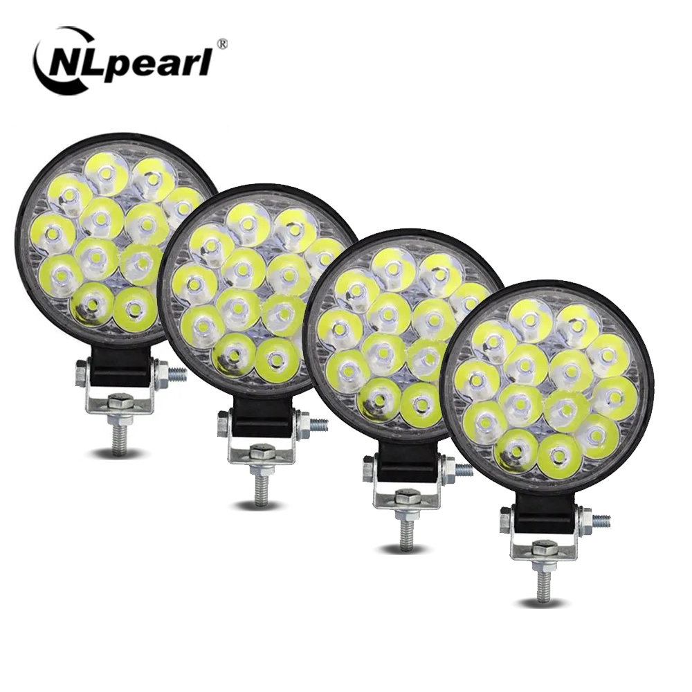Nlpearl 12V 24V LED ライトバー 42 ワットミニ LED ワークライトスポットライトオフロード LED バージープトラック 4X4 4WD 車 SUV ATV ヘッドライト