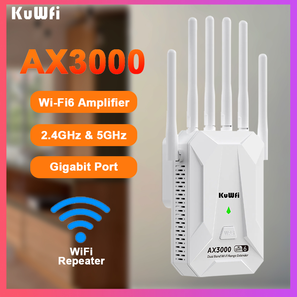 3000 メートル WiFi リピーター 2.4 グラム 5GHz デュアルバンドワイヤレス WiFi6 ルーター 802.11AX 長距離 WiFi 信号エクステンダーアンプ WPS ギガビット LAN