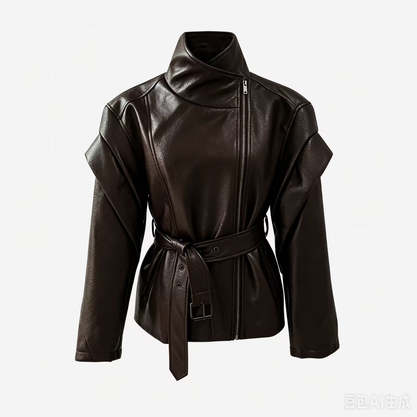 女性のレザージャケットベルトコート固体長袖生き抜くフェイク Pu ジャケット 2026 zanban ストリートファッション女性 Blck コート