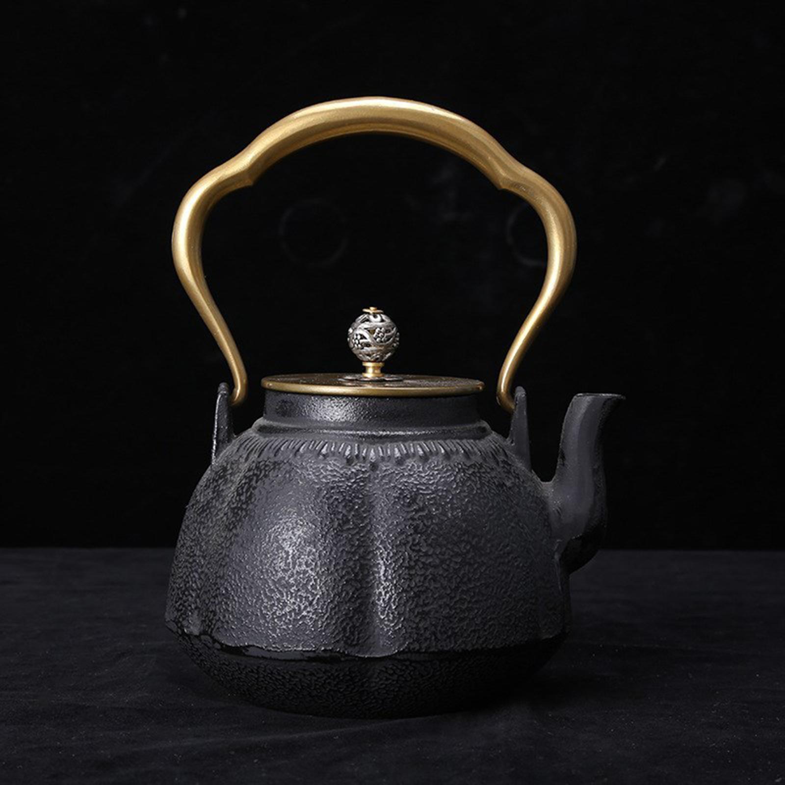 鋳鉄ティーケトルティーセット茶道用品中国風大容量新築祝いギフト 1.2L 家族使用鉄ティーポット