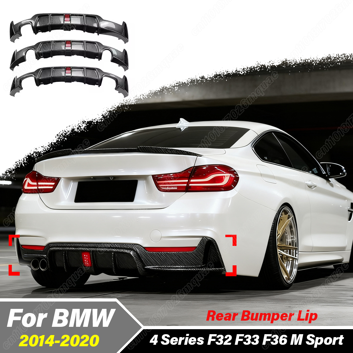 Bmw F32 F33 F36 M スポーツ 420i 428i 435i 440i 2014 2015 2016 2017 2018 2019 2020 車のリアバンパースポイラーリップディフューザーボディキット