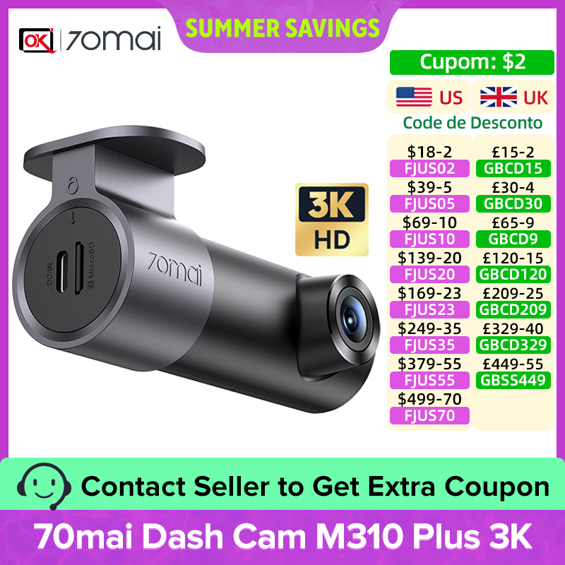 70mai ダッシュカム M310 プラス 3K 車 DVR WDR スーパーナイトビジョン 360 回転可能レンズ 24H 駐車ガード衝突検出車レコーダー