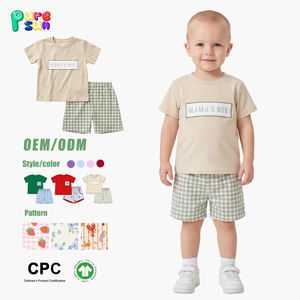 Puresun Mama's Boy 然色 カジュアル カートゥーン柄 夏用 100% コットン 男の子用 2点セット ショートパンツセット