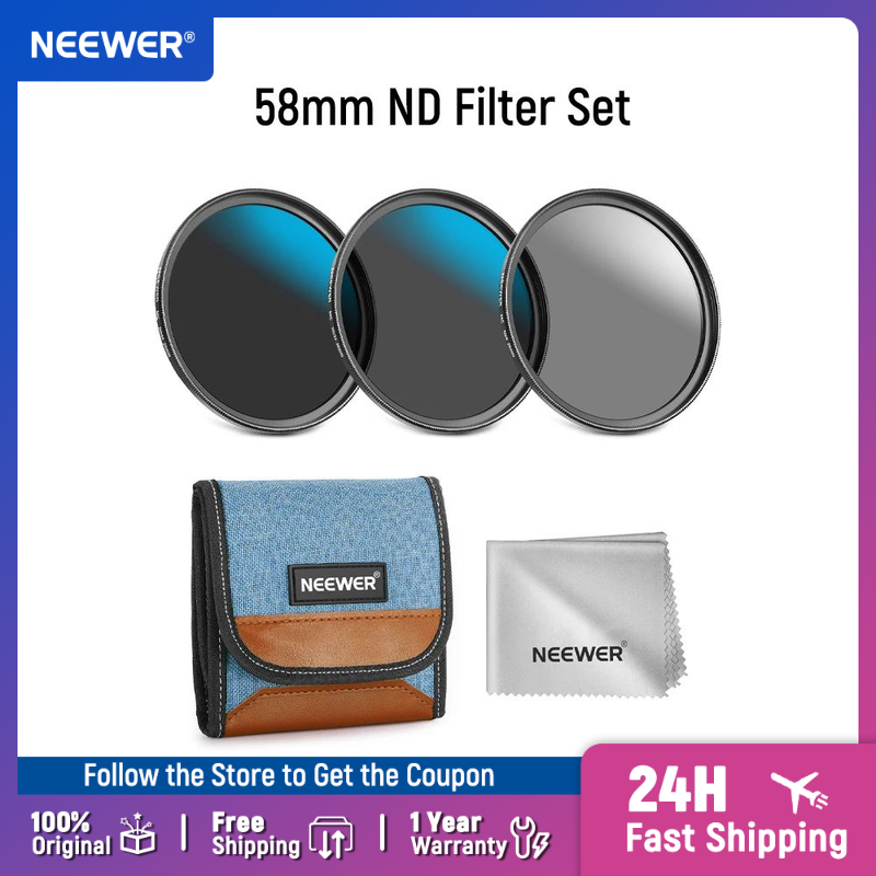 NEEWER 58 ミリメートル ND フィルターセット ND8/32/64 (3/5/6 ストップ) マルチコート減光カメラレンズフィルター写真アクセサリー