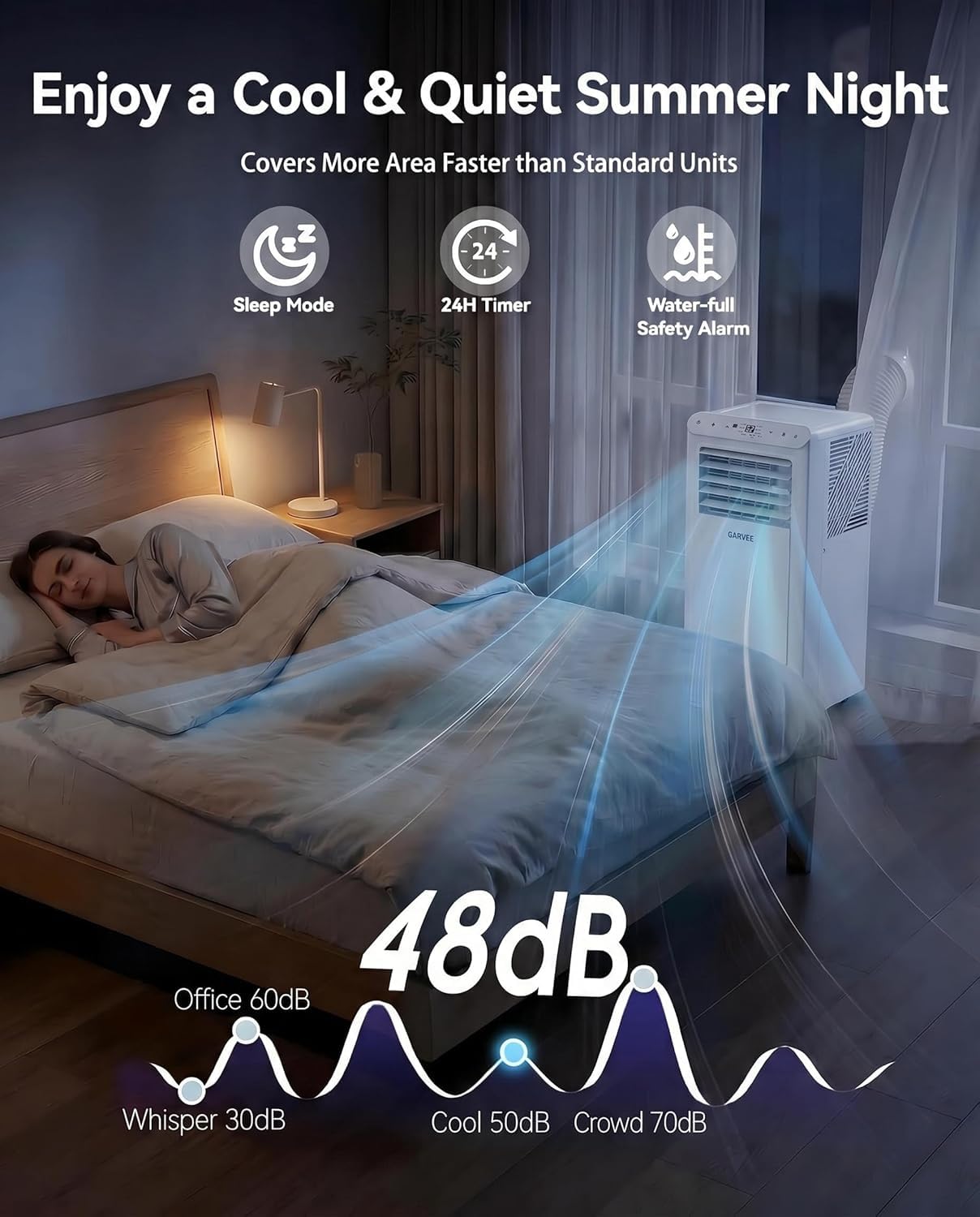 ポータブル エアコン 8000 BTU は、リモコン床 AC 付き 350 平方フィートをカバーします