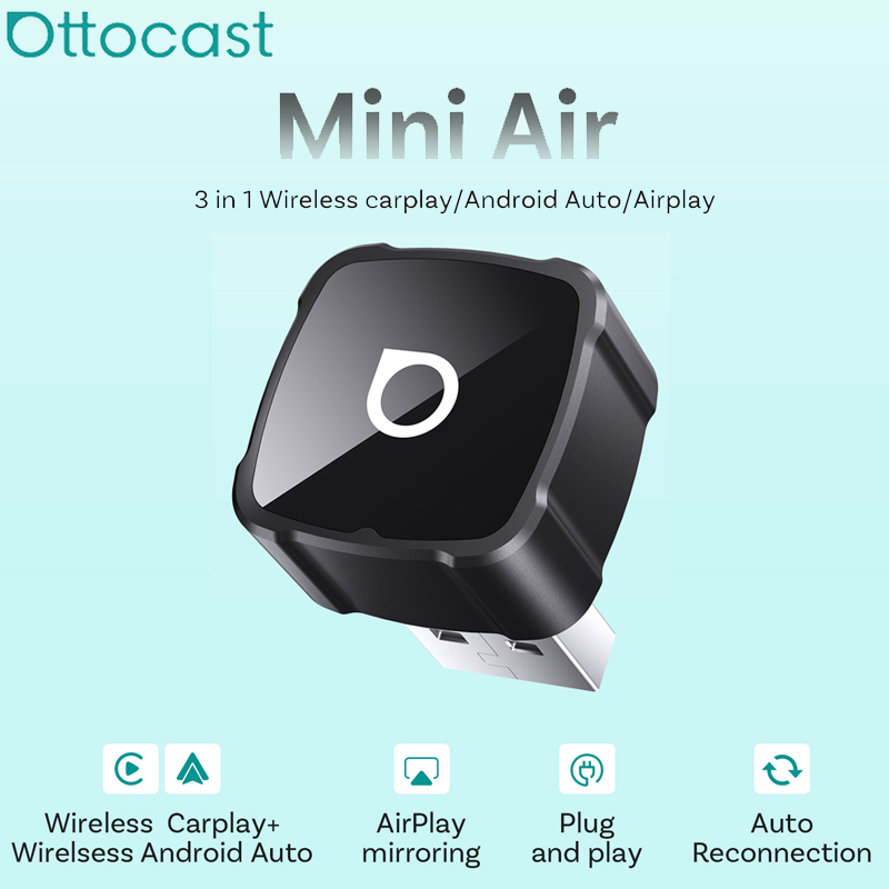 OTTOCAST MINI AIR Cube 4.0 ワイヤレス CarPlay Android Auto 3 in 1 アダプタースクリーンミラーリングカーアクセサリー Youtube Tiktok 用