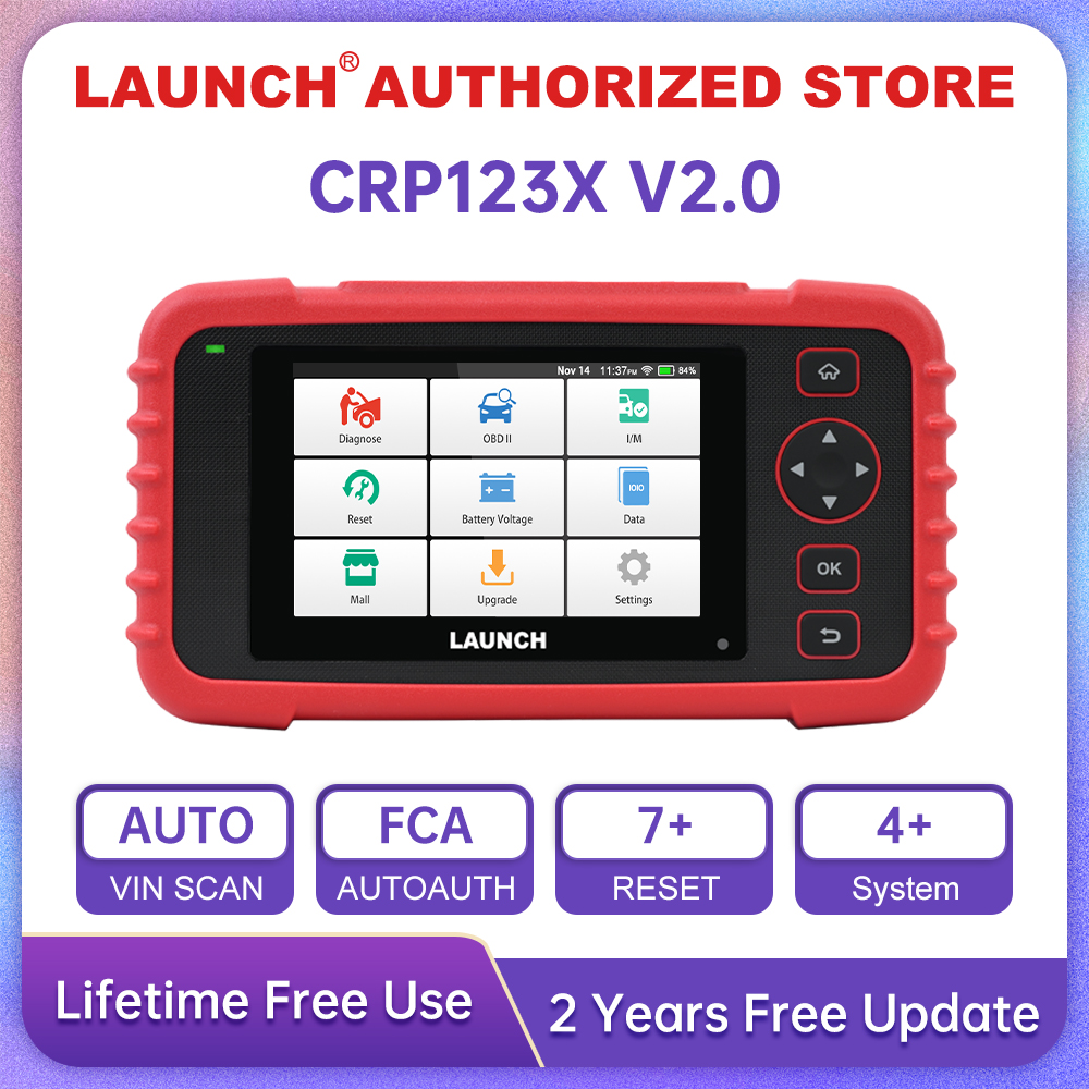 LAUNCH X431 CRP123X V2.0 車 OBD2 診断ツール自動 OBD スキャナ ABS SRS エンジン AT 7 リセットサービス無料アップデート