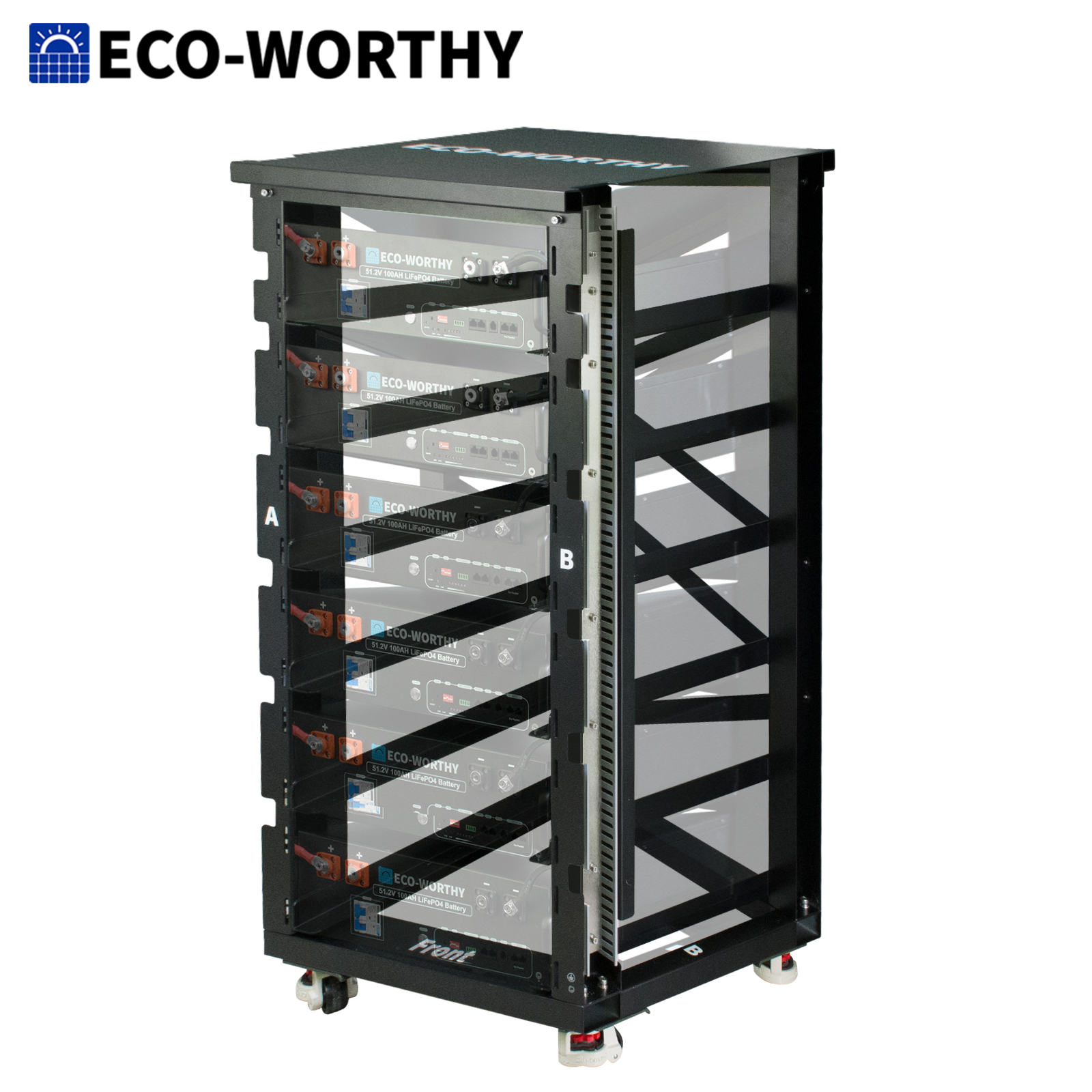 ECO-WORTHY RACK6 V2、600A バスバー付き 6 層サーバー ラック、すべての ECO-WORTHY ラック バッテリー バージョンと互換性あり