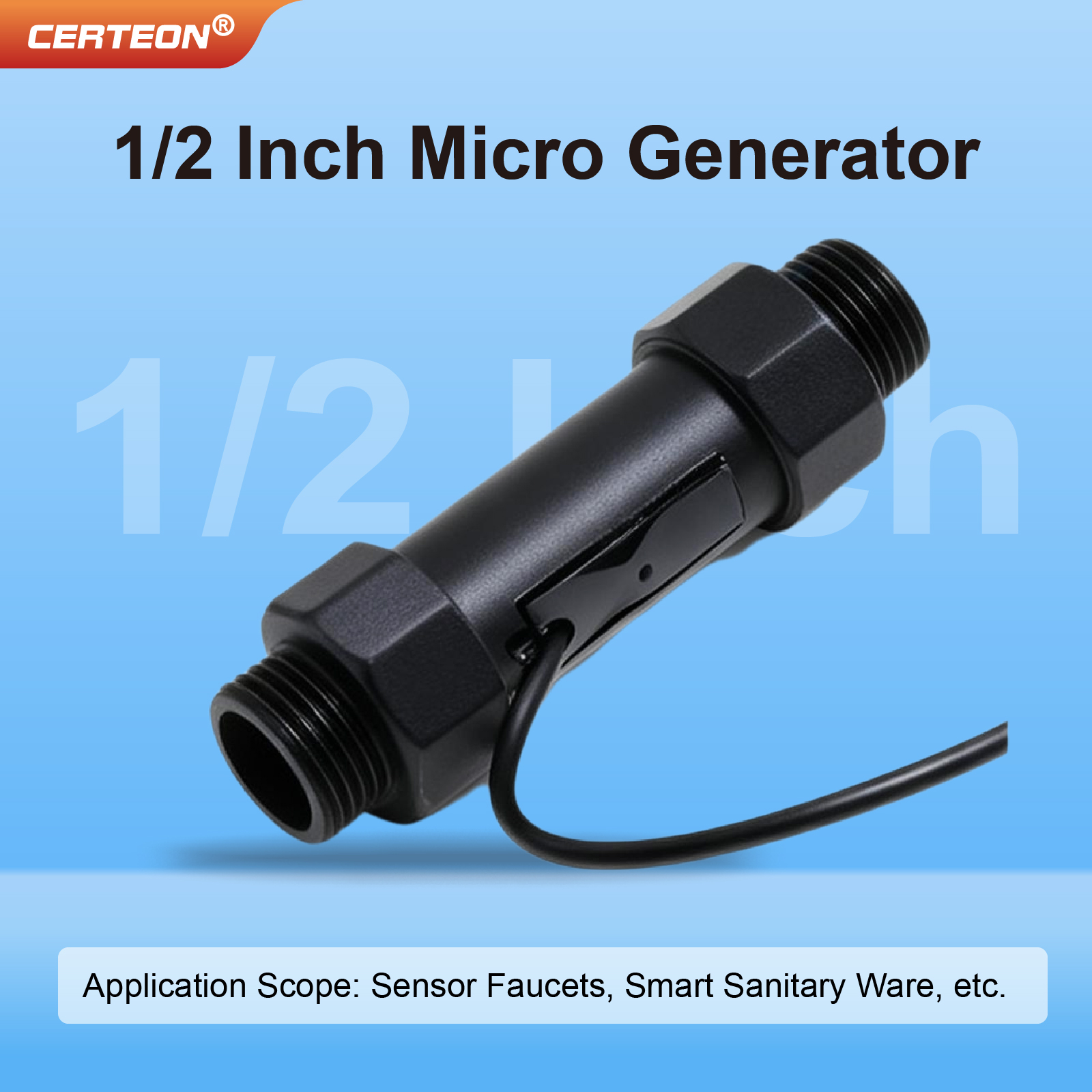 マイクロ水力発電機 G1/2 ネジ M6 コネクタ 5V 0.5W 水道水タービンセルフパワーフローセンサーシャワー蛇口