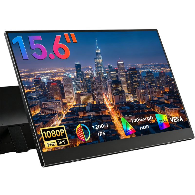 XAITH UCKY 15.6 インチポータブルモニター FHD1080P IPS HDR スクリーンセカンドモニター外部スクリーン MAC ラップトップ PC Xbox/PS/スイッチ用