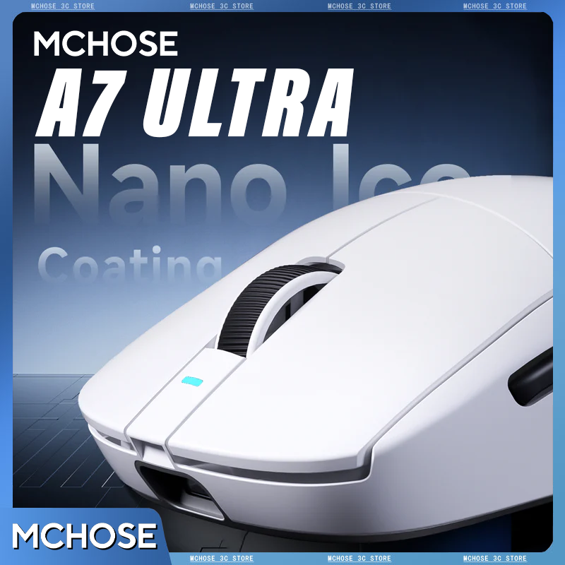 MCHOSE A7 V3 超ワイヤレスゲーミングマウス Pixart3955 高精度センサー軽量設計 8000Hz ポーリングレート N54L15 マスター