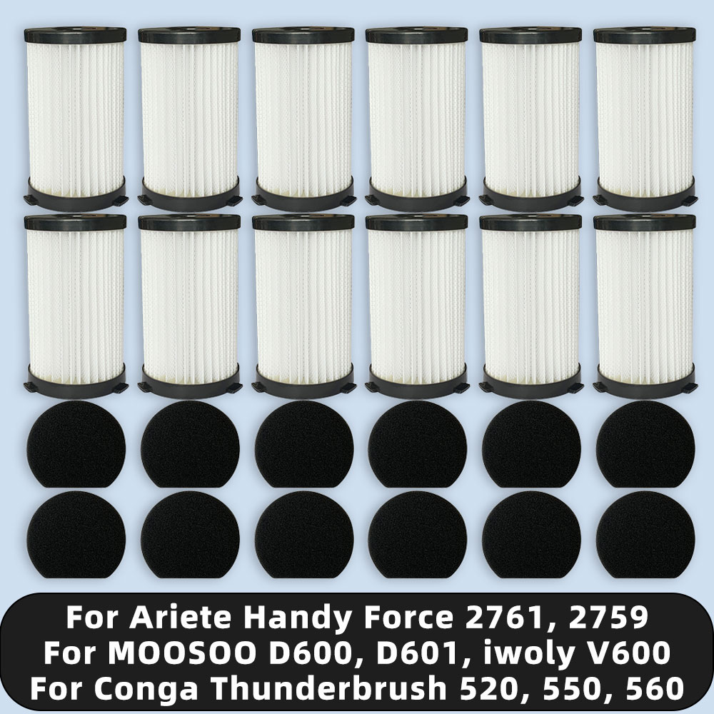 フィルター互換性 MOOSOO D600、D601、iwoly V600 / Cecotec Conga Thunderbrush 520、550、560 / Ariete Handy Force 2761、2759
