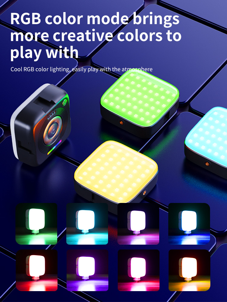 RGB LED ポータブル Selfie ライト ビデオ会議照明 クリップ付き 充電式 2200mAh 電話、カメラ、ラップトップ、iPad、Vlog 用