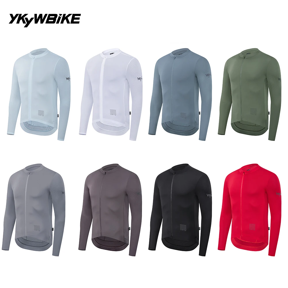 YKYW UPF 50 プロフェッショナル チーム メンズ サイクリング コンプレッション シャツ - 長袖 通気性 サイクリング トップ - プロフェッショナル サイクリング