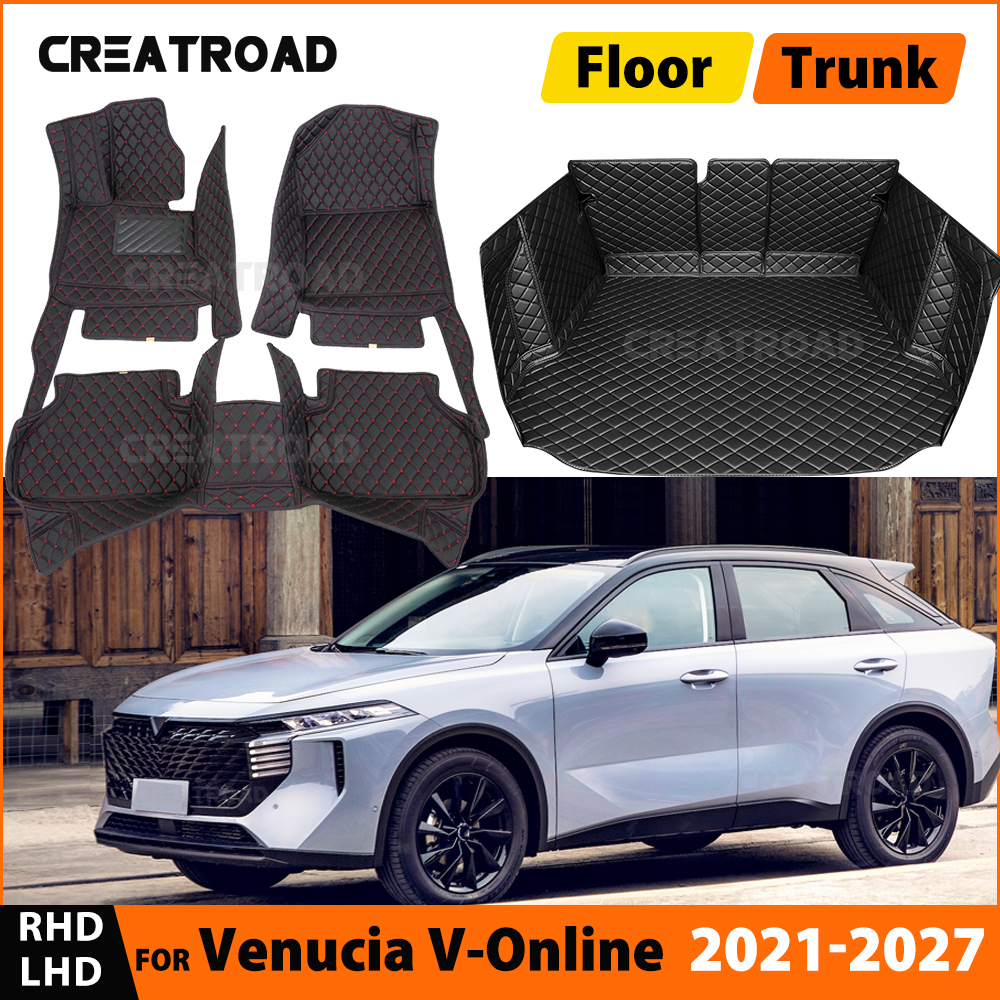 CREATROAD ヴェヌーシア V-オンライン Da-V ビッグ V グランド V 2021-2027 2026 2025 カスタム車のフロアマットトランクマット防水ライナーインテリア