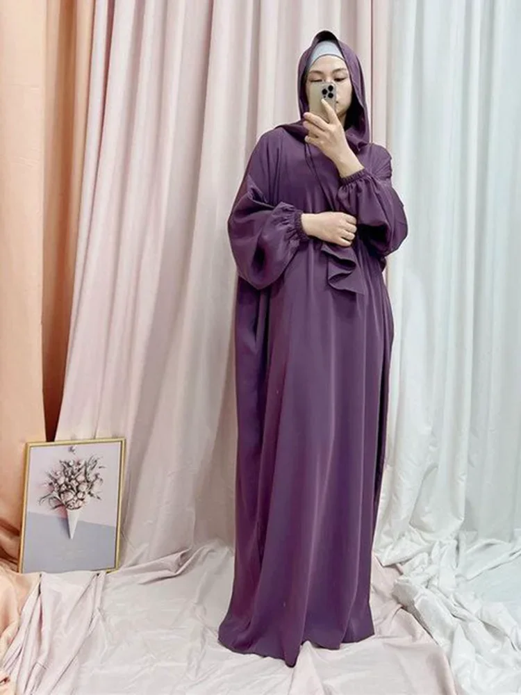 ラマダンワンピースイスラム教徒の祈りの衣服の女性ヒジャブアバヤマキシドレスキマールブルカイスラム服オーバーヘッドアラブローブ