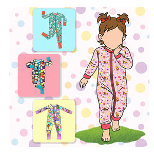 Custom-Printed Bamboo Pajamas for Children: One-Piece Pajamas and Short-Sleeve Zippered Onesies for Boys and Girls