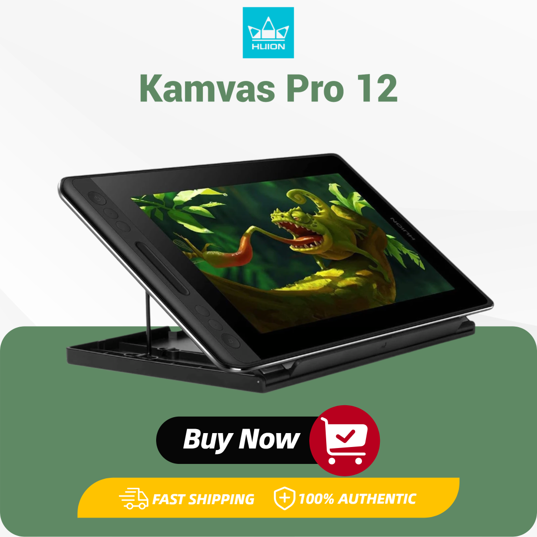 HUION Kamvas Pro 12 グラフィックタブレット画面 120% sRGB チルトサポートスタイラスバッテリー不要の描画ペンディスプレイモニター 11.6 インチ