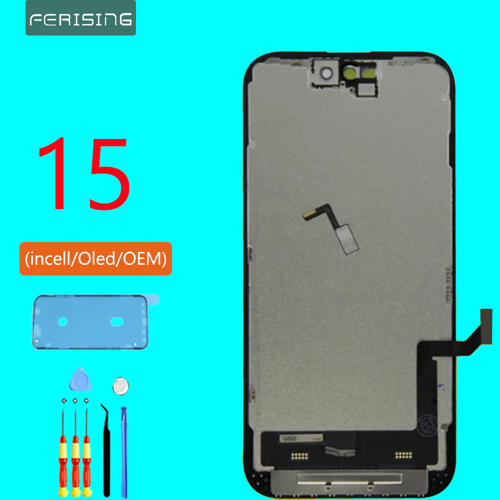 高品質 Incell/OLED/OEM iPhone 15 液晶ディスプレイタッチスクリーンソフト OLED デジタイザ交換アセンブリ電話部品 Amoled