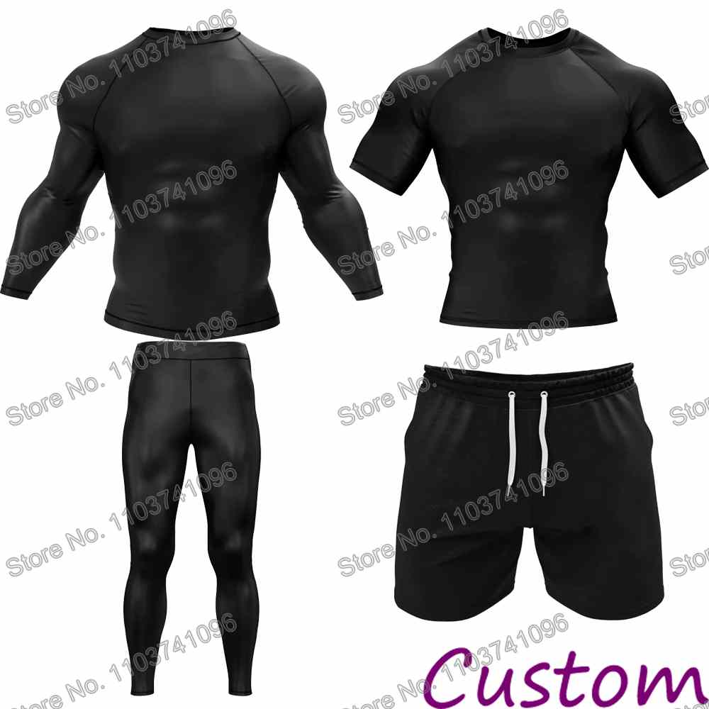DIY 黒ダイビング Tシャツタイツラッシュガード BJJ ボクシング MMA 水着男性夏サーフ服女性ジムトップスショーツスポーツウェア