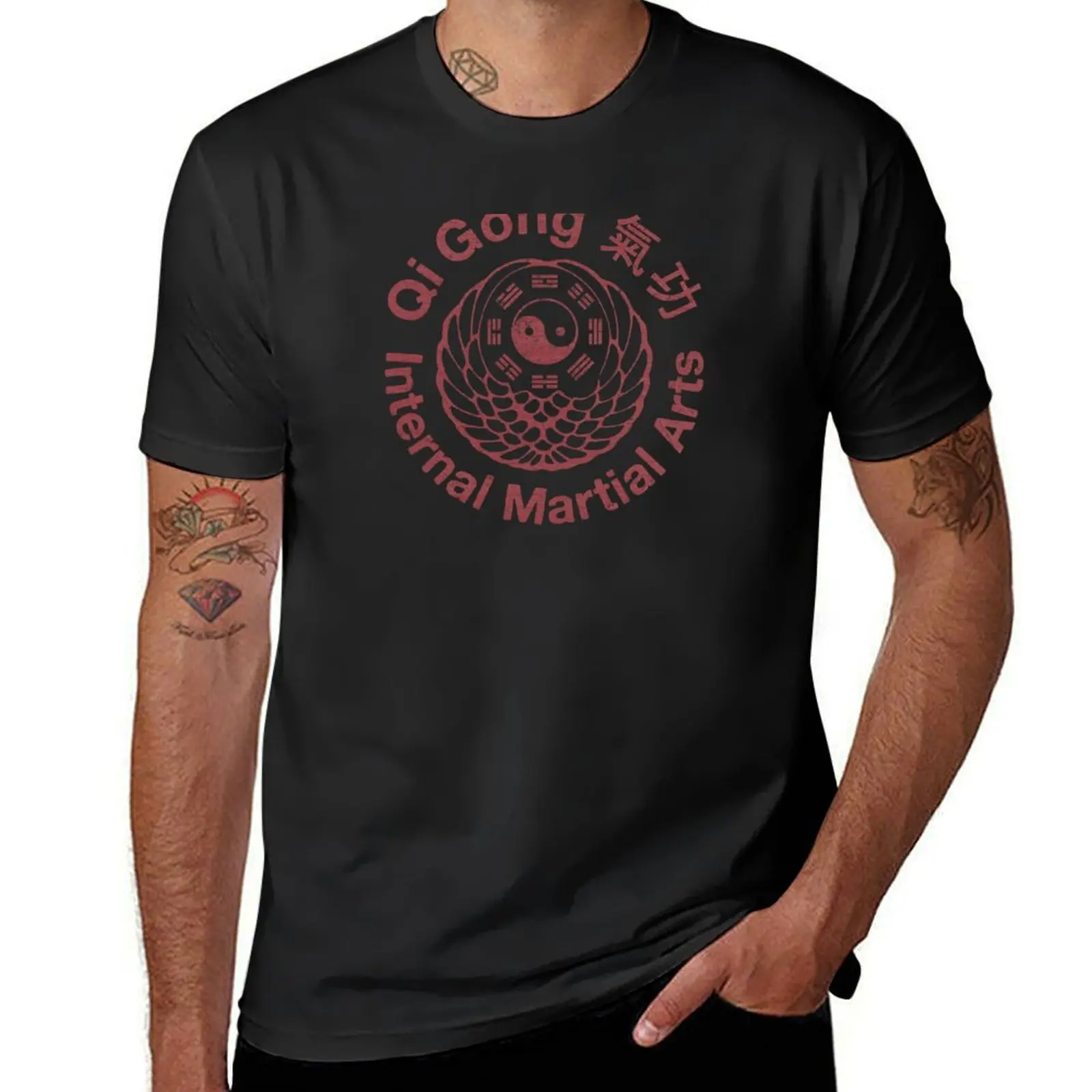気功瞑想気功内部武道 Tシャツ特大夏トップス税関おかしい無地 tシャツ男性